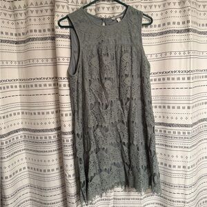 Speechless Gray Lace Mini Dress
